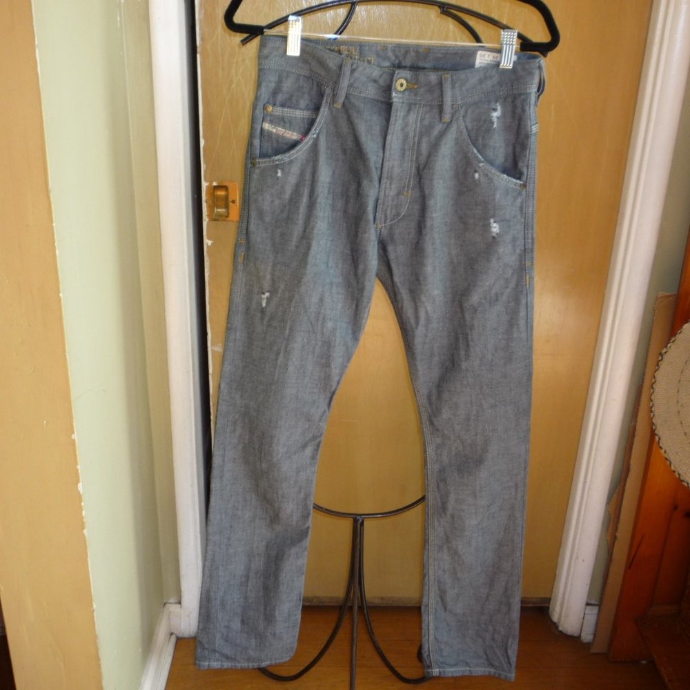DIESEL KROOLEY JEANS MEN SZ 28X31 CARROT STICK NW GRAY